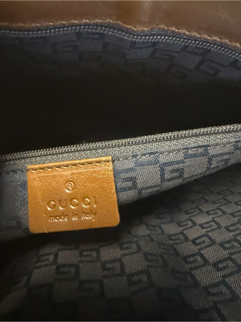 Vintage Gucci Brown Suede Buckle  Leather Trim Shoulder Bag Cargo Tote - Picture 8 of 9